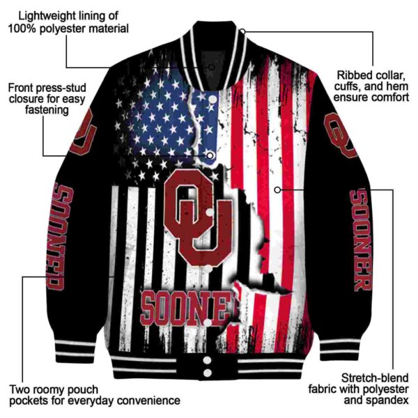 oklahoma sooners patriotic theme black jacket new arrival jacketwow