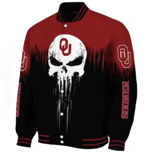 oklahoma sooners punisher skull crimson black white jacket best selling jacketwow