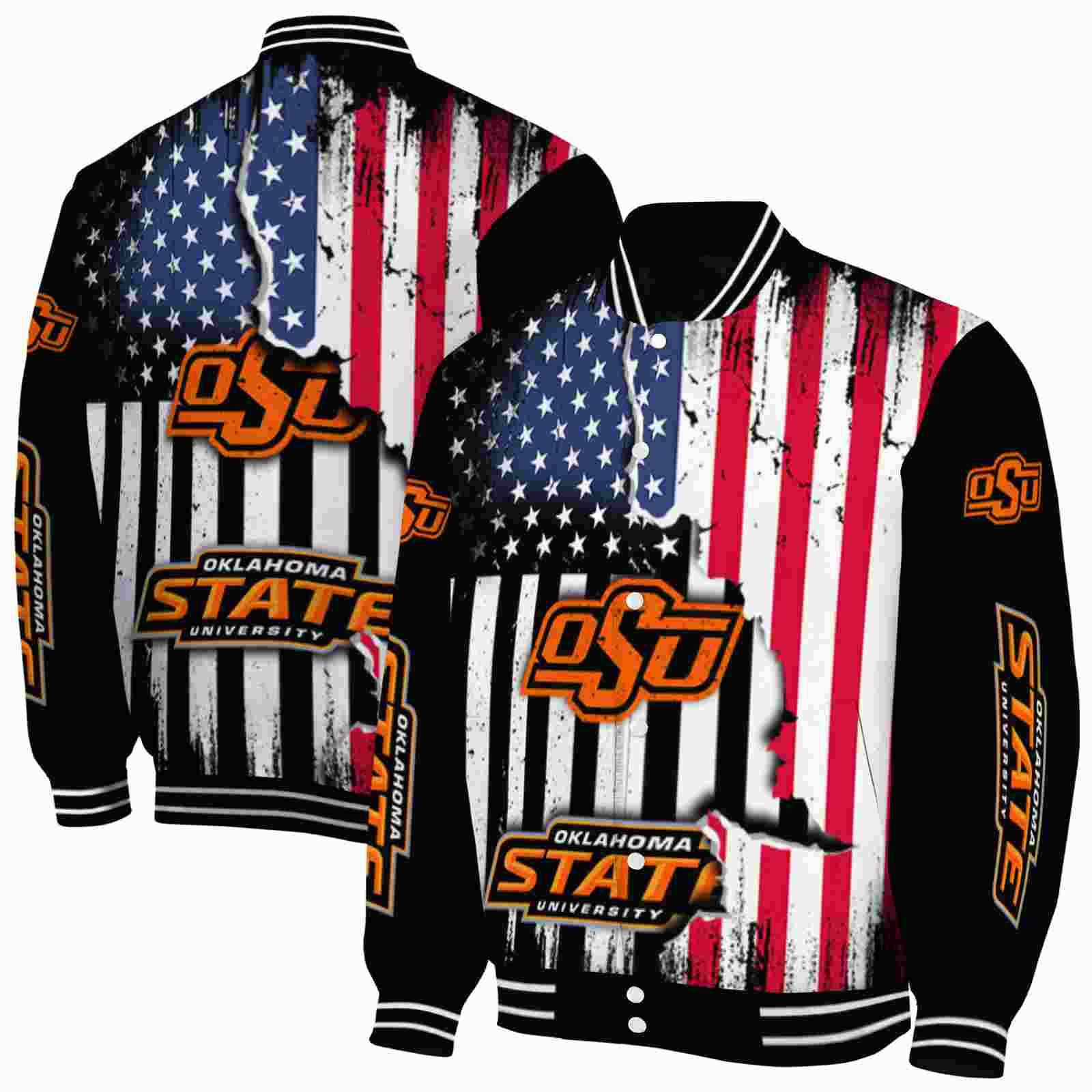 oklahoma state cowboys patriotic theme black jacket fashion forward jacketwow oklahoma state cowboys patriotic theme black jacket fashion forward jacketwow