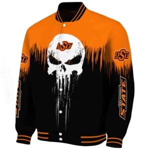 oklahoma state cowboys punisher skull orange black white jacket best selling jacketwow