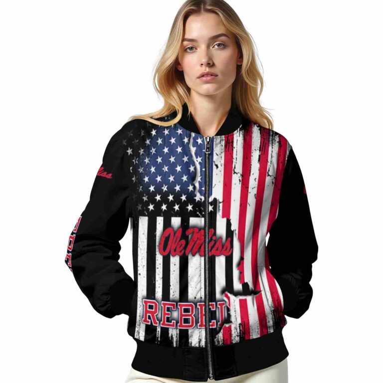 ole miss rebels patriotic theme black jacket latest model jacketwow