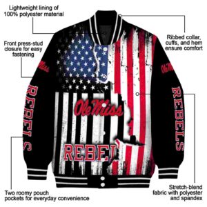 ole miss rebels patriotic theme black jacket new arrival jacketwow