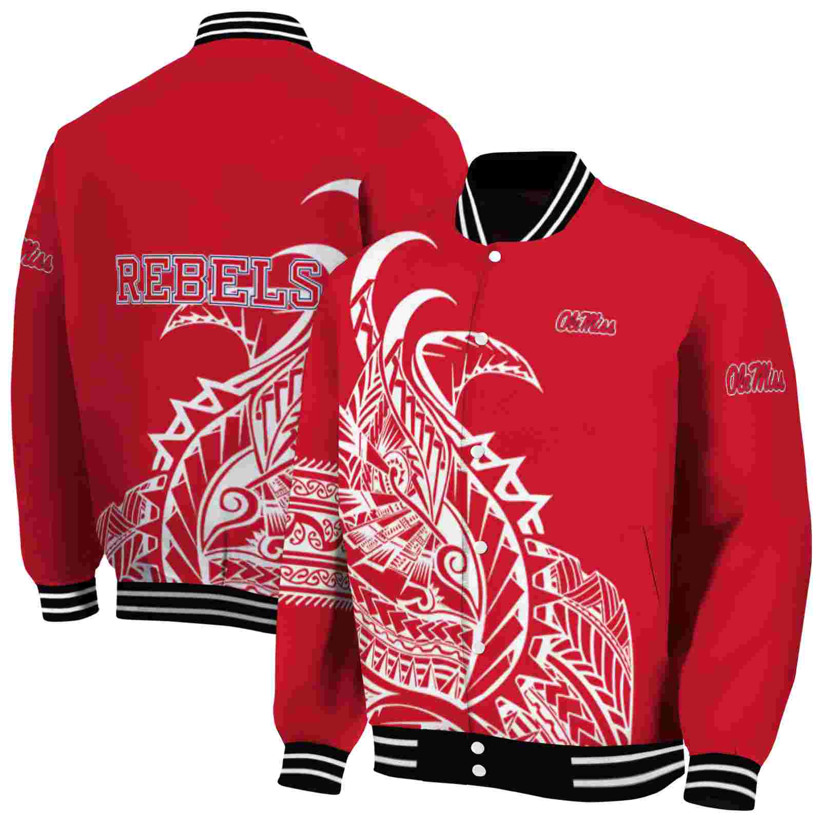 ole miss rebels tribal art red white black jacket fashion forward jacketwow ole miss rebels tribal art red white black jacket fashion forward jacketwow