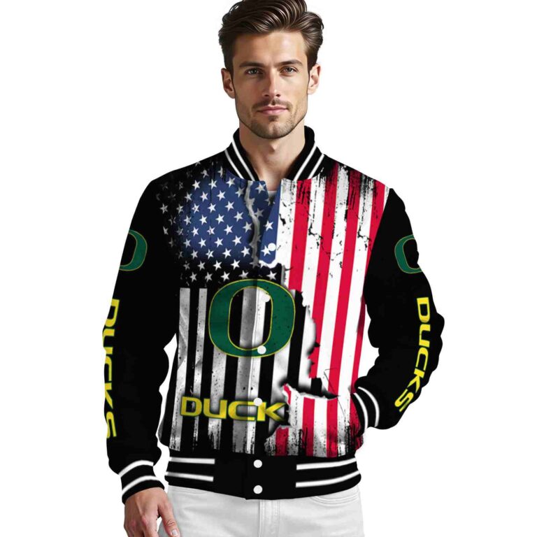 oregon ducks patriotic theme black jacket high quality jacketwow