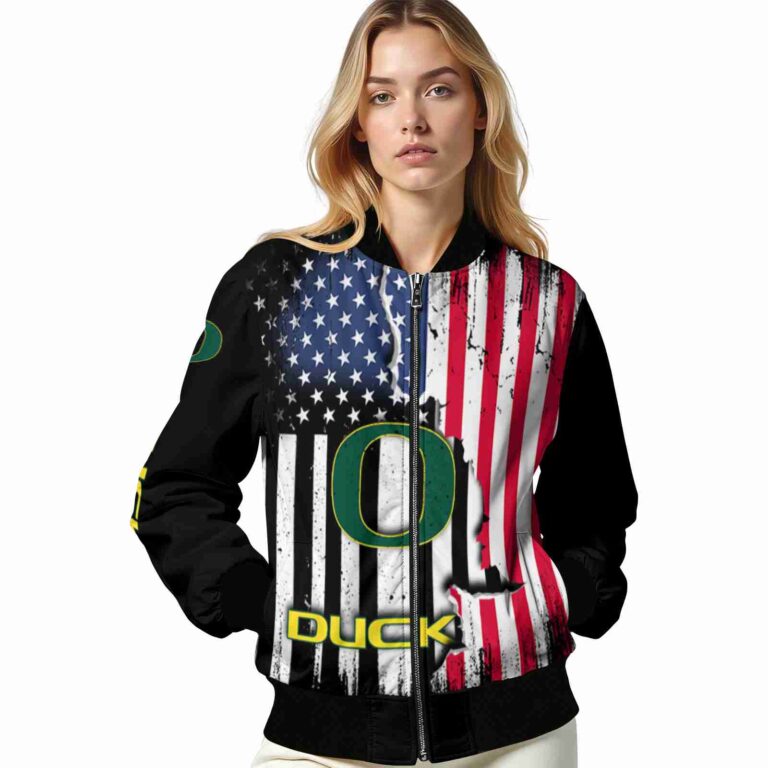 oregon ducks patriotic theme black jacket latest model jacketwow