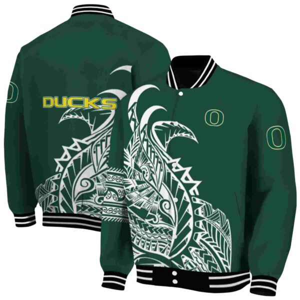 oregon ducks tribal art green white black jacket fashion forward jacketwow