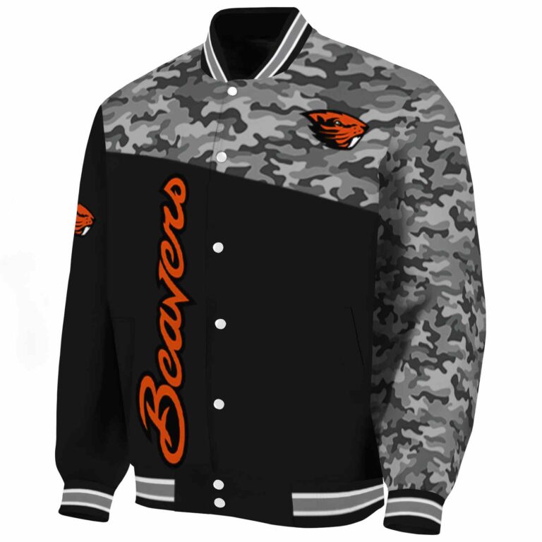 oregon state beavers camo patchwork black jacket best selling jacketwow