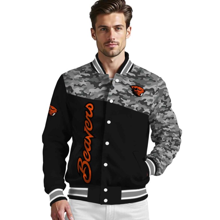 oregon state beavers camo patchwork black jacket high quality jacketwow
