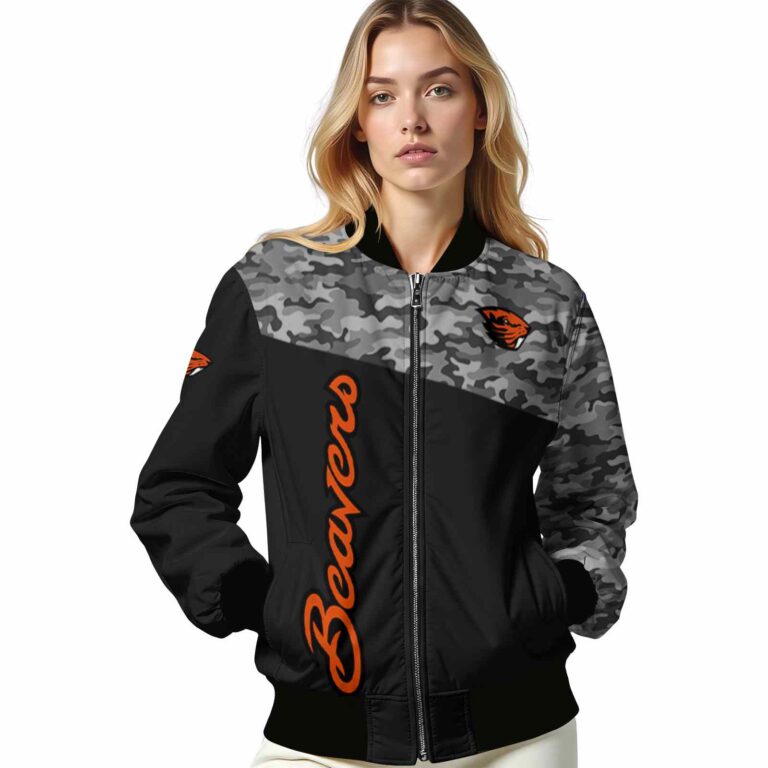 oregon state beavers camo patchwork black jacket latest model jacketwow