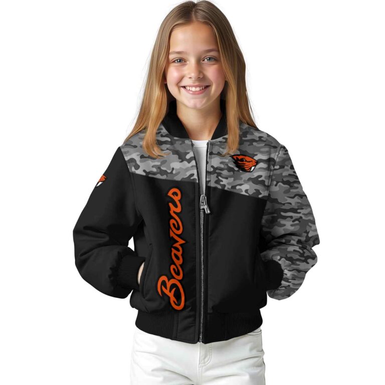 oregon state beavers camo patchwork black jacket top rated jacketwow