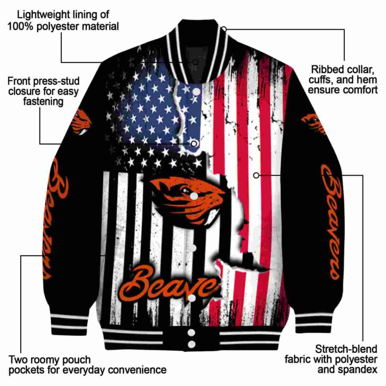 oregon state beavers patriotic theme black jacket new arrival jacketwow