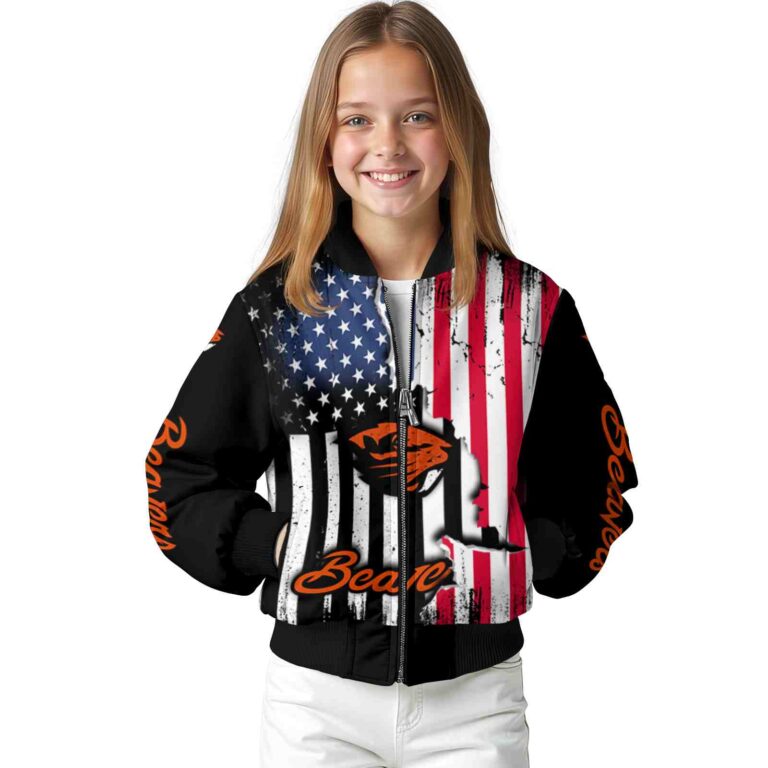 oregon state beavers patriotic theme black jacket top rated jacketwow