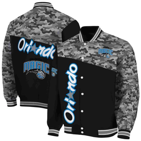 orlando magic camo patchwork black jacket fashion forward jacketwow