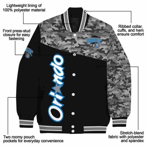 orlando magic camo patchwork black jacket new arrival jacketwow