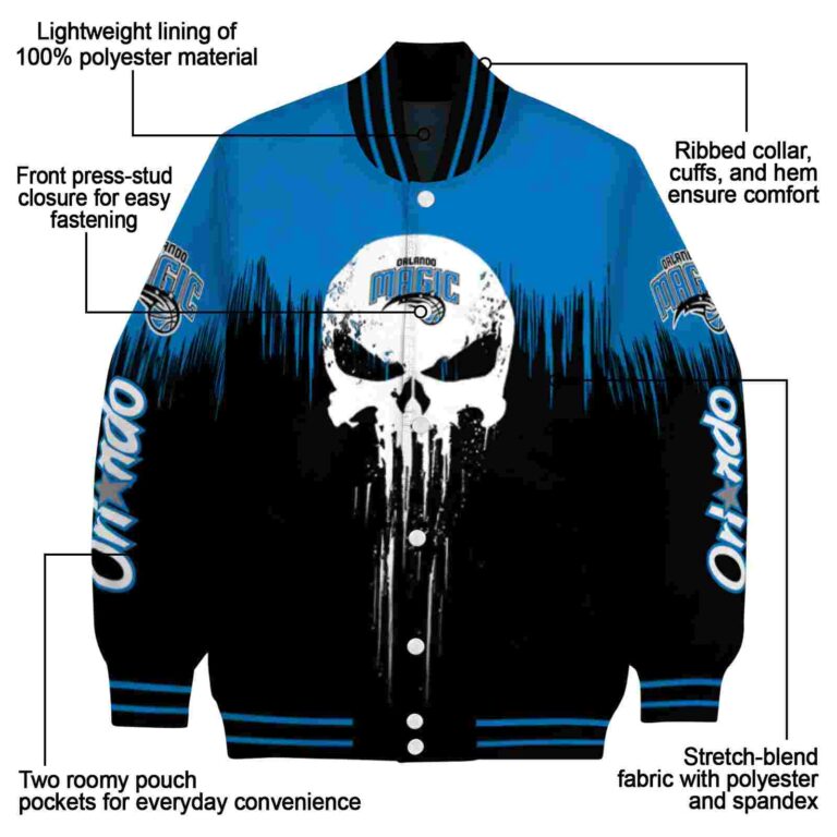 orlando magic punisher skull blue black white jacket new arrival jacketwow