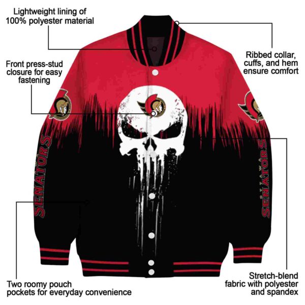 ottawa senators punisher skull red black white jacket new arrival jacketwow