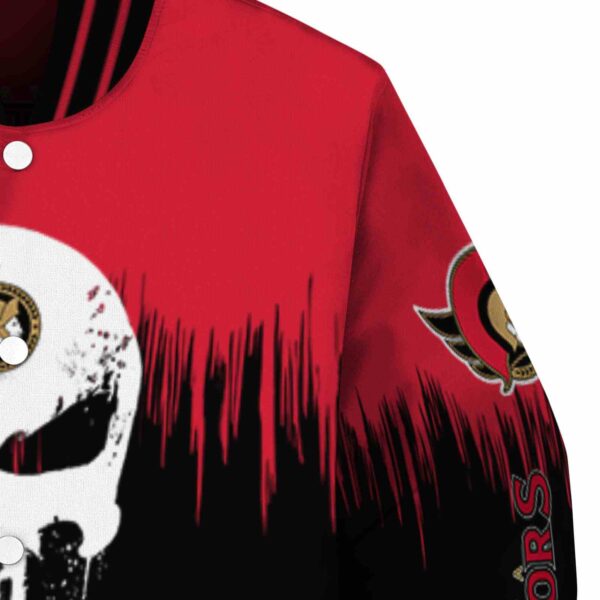 ottawa senators punisher skull red black white jacket premium grade jacketwow