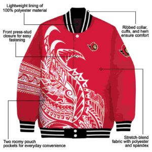 ottawa senators tribal art red white black jacket new arrival jacketwow