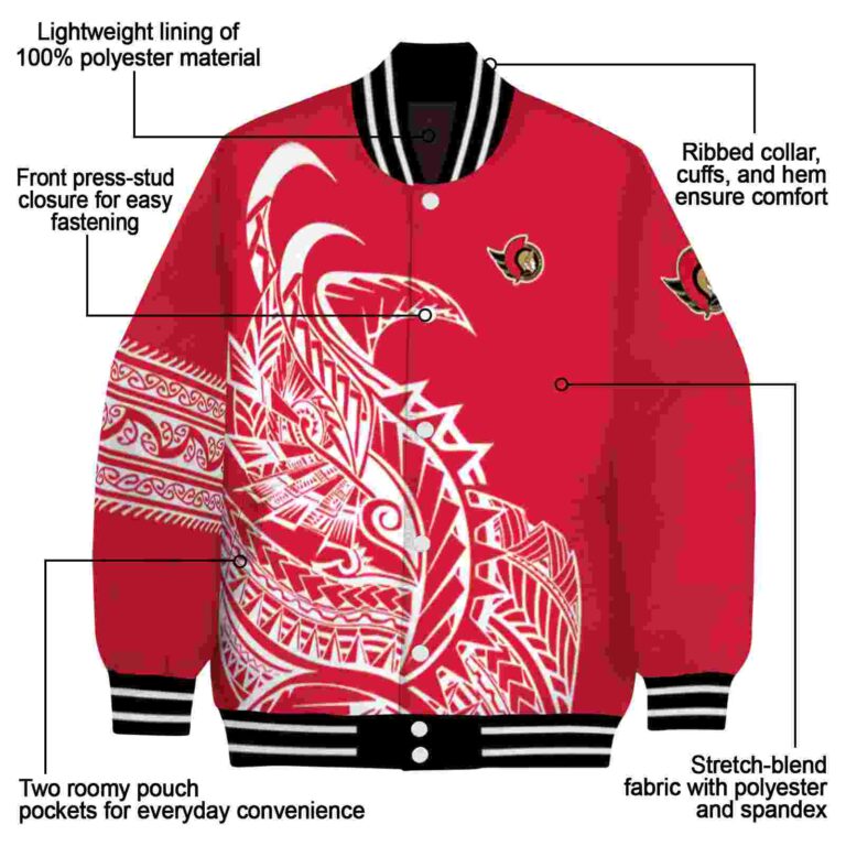 ottawa senators tribal art red white black jacket new arrival jacketwow