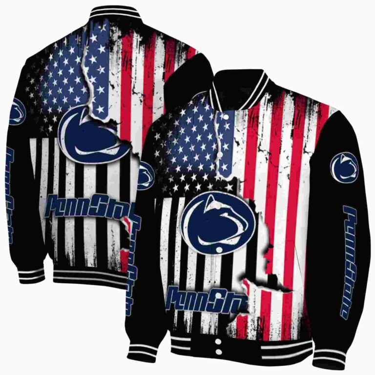 penn state nittany lions patriotic theme black jacket fashion forward jacketwow
