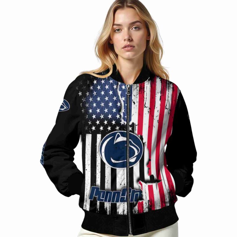 penn state nittany lions patriotic theme black jacket latest model jacketwow