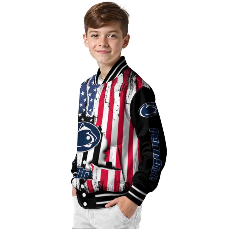 penn state nittany lions patriotic theme black jacket trendy jacketwow