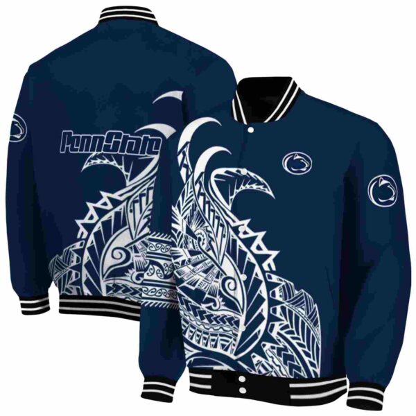 penn state nittany lions tribal art blue white black jacket fashion forward jacketwow