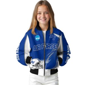 personalized air force falcons flaming football blue white jacket top rated jacketwow