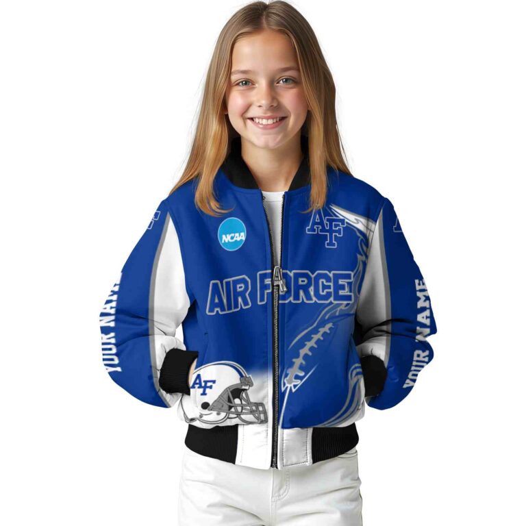 personalized air force falcons flaming football blue white jacket top rated jacketwow