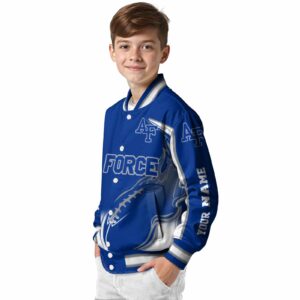 personalized air force falcons flaming football blue white jacket trendy jacketwow