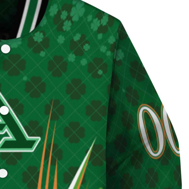 personalized akron zips shamrock pattern green jacket premium grade jacketwow