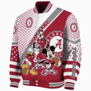 personalized alabama crimson tide mickey donald goofy crimson white jacket best selling jacketwow