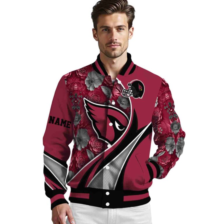 personalized arizona cardinals floral print red jacket high quality jacketwow