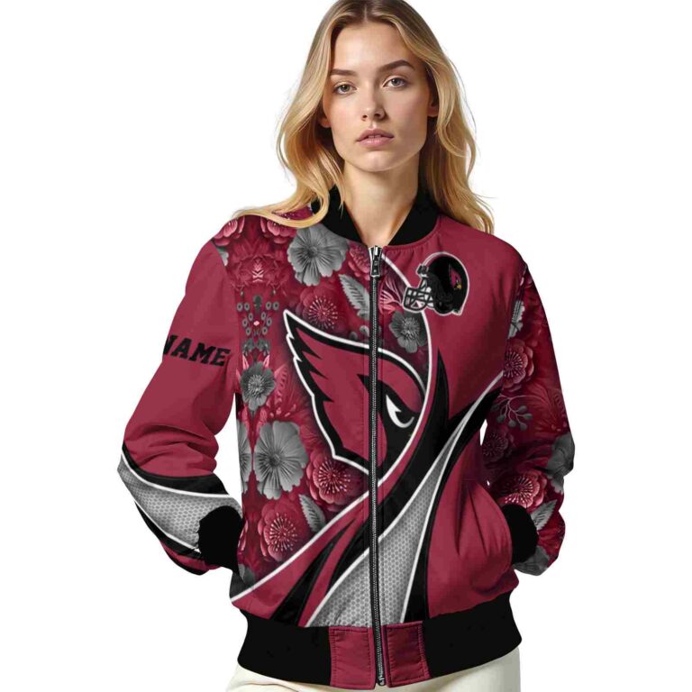 personalized arizona cardinals floral print red jacket latest model jacketwow