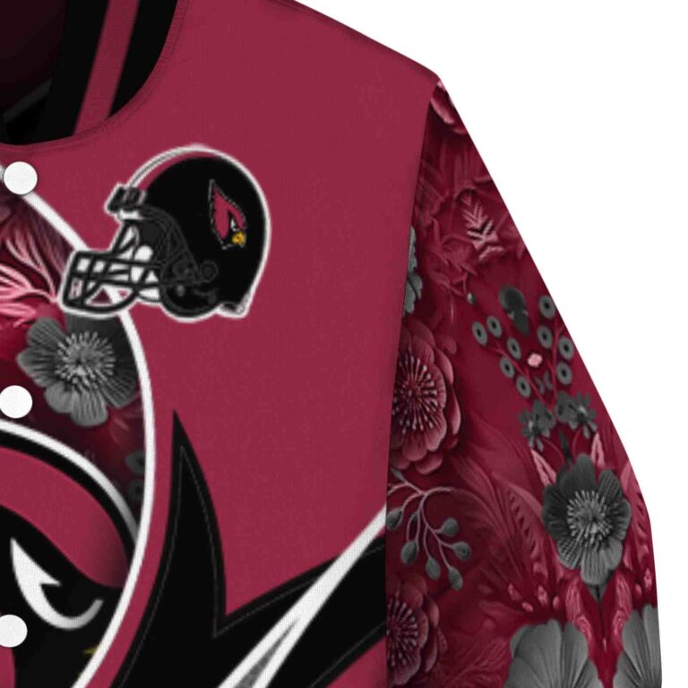 personalized arizona cardinals floral print red jacket premium grade jacketwow