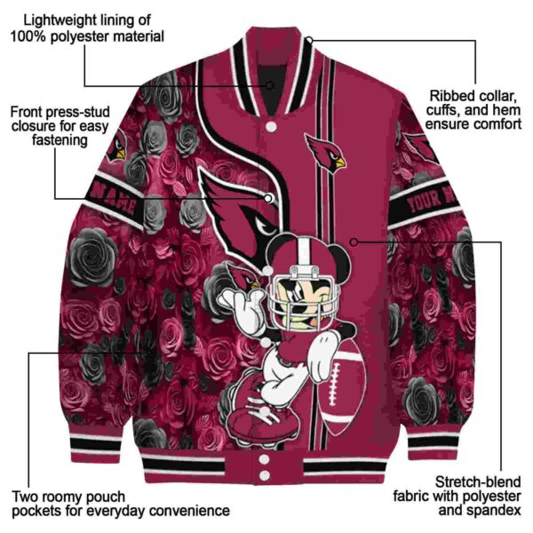 personalized arizona cardinals rose mickey red jacket new arrival jacketwow