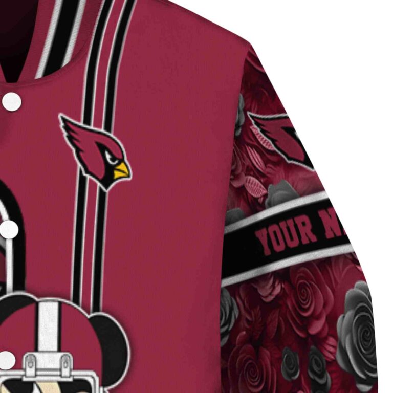 personalized arizona cardinals rose mickey red jacket premium grade jacketwow
