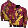 personalized arizona state sun devils floral print maroon jacket fashion forward jacketwow