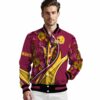 personalized arizona state sun devils floral print maroon jacket high quality jacketwow