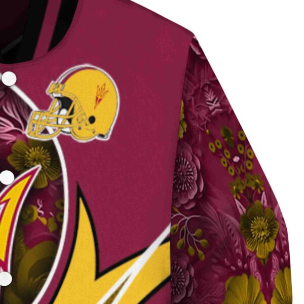 personalized arizona state sun devils floral print maroon jacket premium grade jacketwow