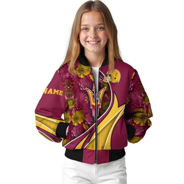 personalized arizona state sun devils floral print maroon jacket top rated jacketwow