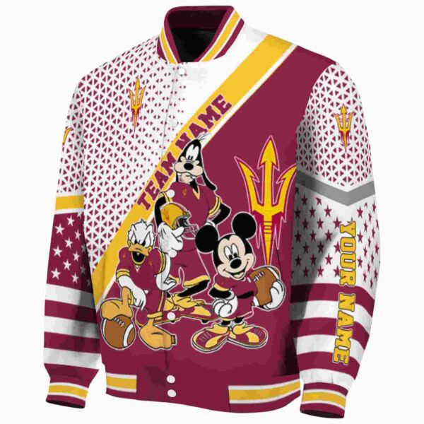 personalized arizona state sun devils mickey donald goofy maroon white jacket best selling jacketwow
