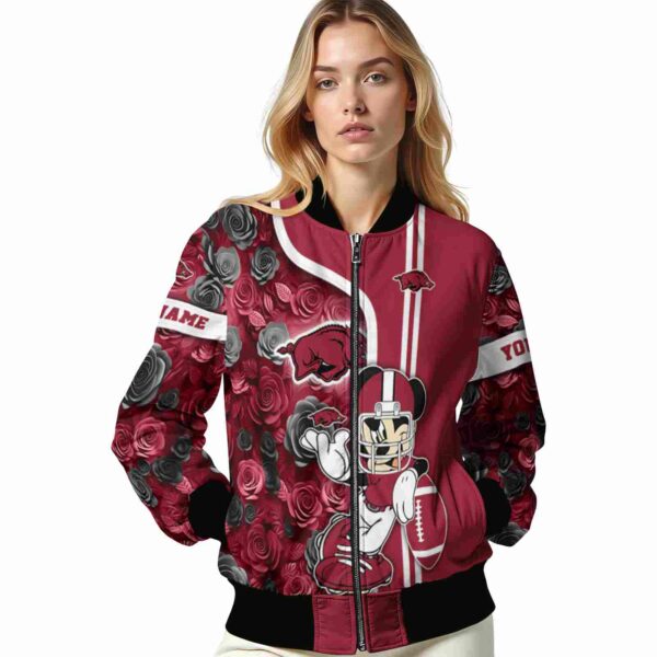 personalized arkansas razorbacks rose mickey red jacket latest model jacketwow