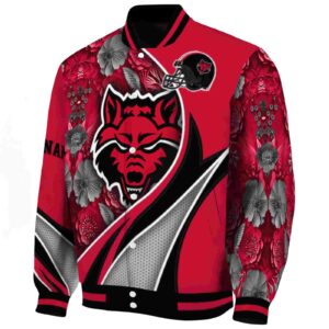 personalized arkansas state red wolves floral print scarlet jacket best selling jacketwow
