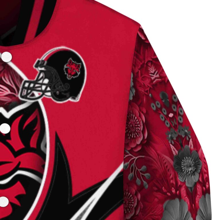 personalized arkansas state red wolves floral print scarlet jacket premium grade jacketwow