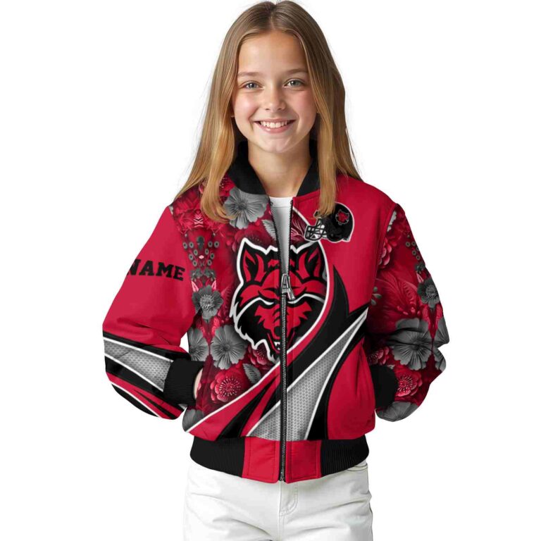 personalized arkansas state red wolves floral print scarlet jacket top rated jacketwow