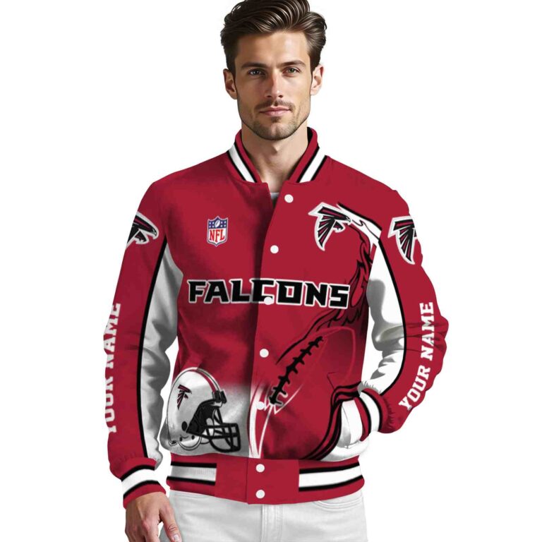 personalized atlanta falcons flaming football red white jacket high quality jacketwow