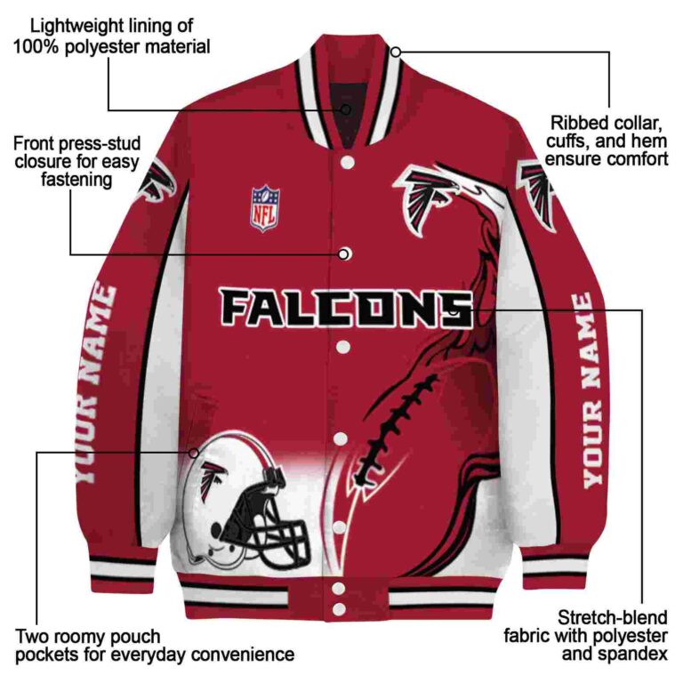 personalized atlanta falcons flaming football red white jacket new arrival jacketwow