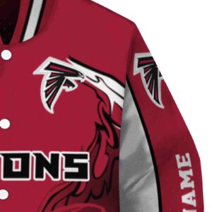 personalized atlanta falcons flaming football red white jacket premium grade jacketwow