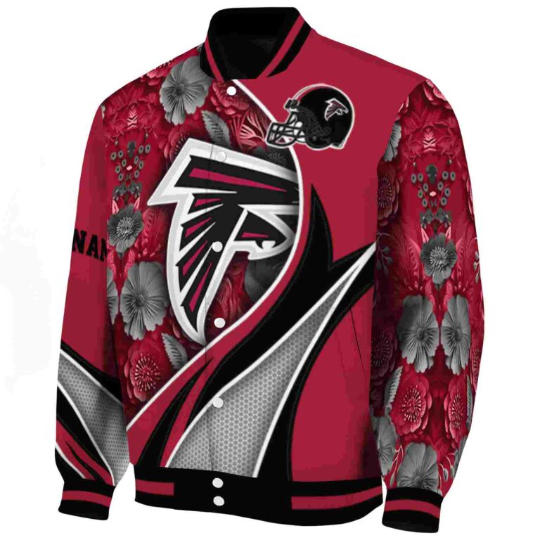 personalized atlanta falcons floral print red jacket best selling jacketwow